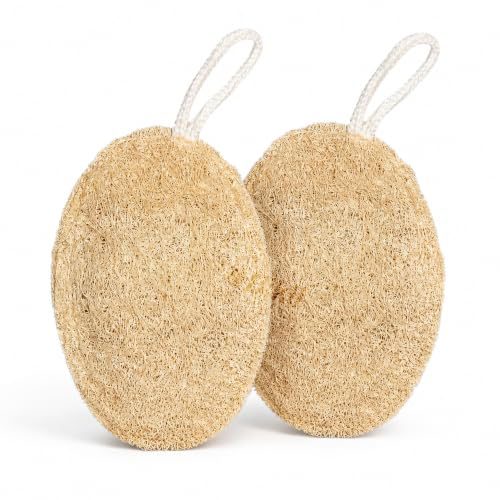 Bikli Natural Loofah for Bathing, Body Scrubber, Pack of 2