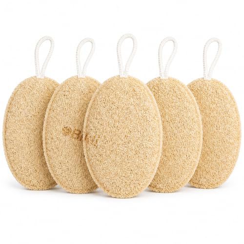 Bikli Natural Loofah for Bathing, Body Scrubber, Pack of 5